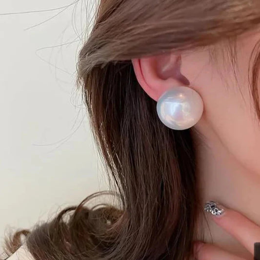 Big Pearl Stud Earrings