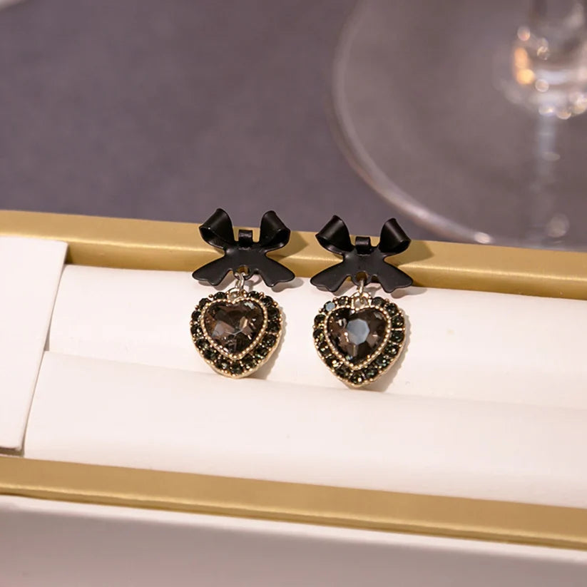 Bling Blogger Black Bow Earrings