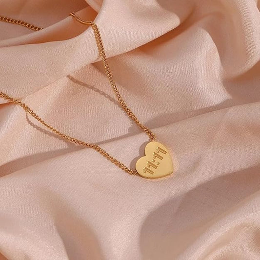 11:11 Heart 18k Gold Plated Necklace