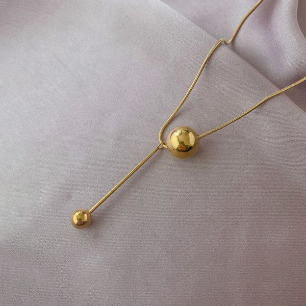 AULI 18K Gold Plated Bead Ball Necklace