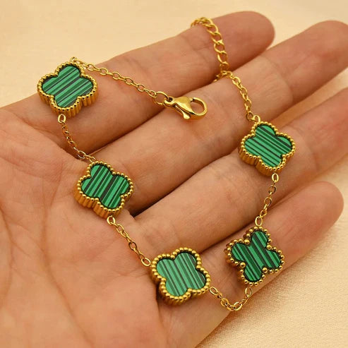 18K Green Clover Bracelet
