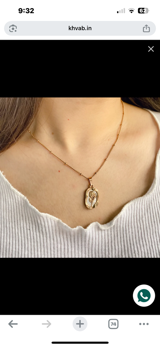 Golden Rose 18K Gold Plated Pendant