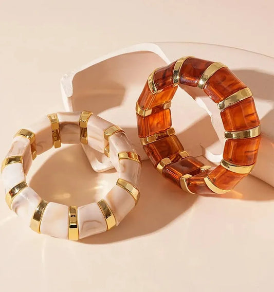 Retro Luxe Chunky Acrylic Bracelet Set