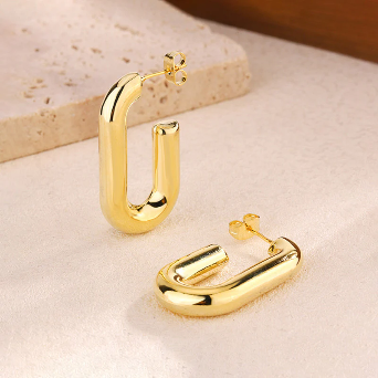 18K Gold Plated Golden Hoop Earrings