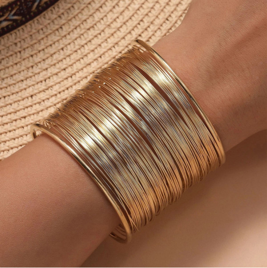 Luxe Boho Gold Plated Cuff Bracelet
