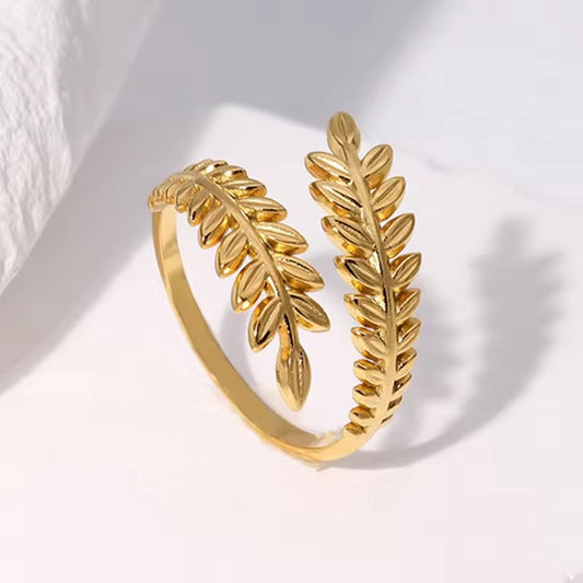 GOLDEN LEAF 18K GOLD PLATED RING