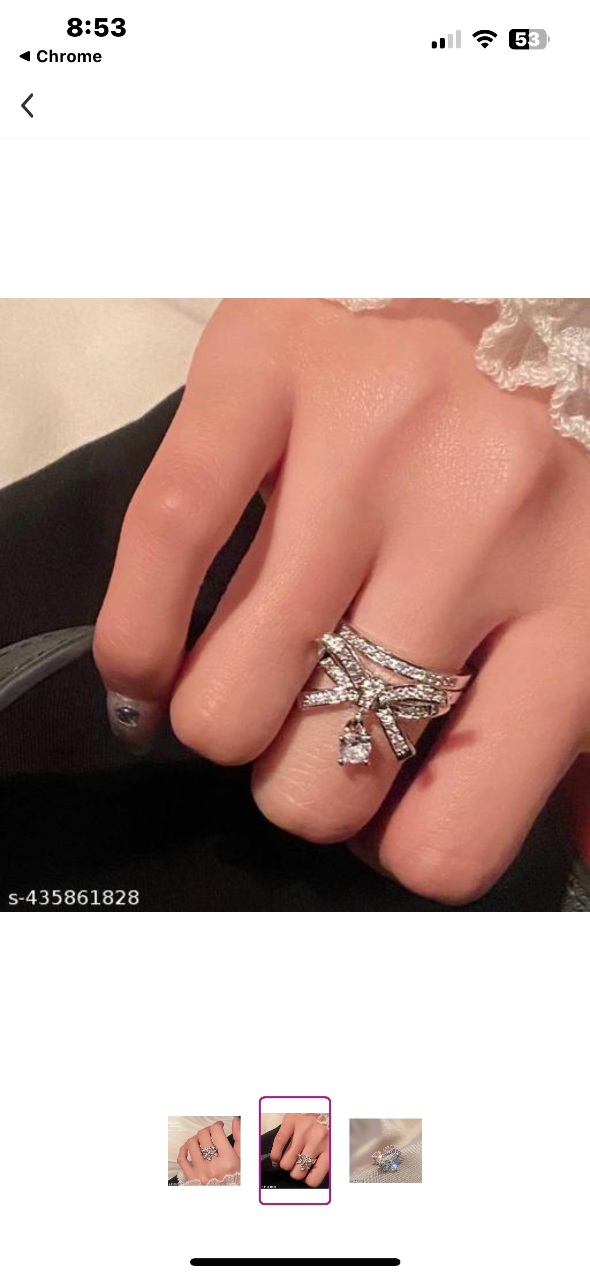 Elegant Bow Silver Rhodium Plated CZ Ring