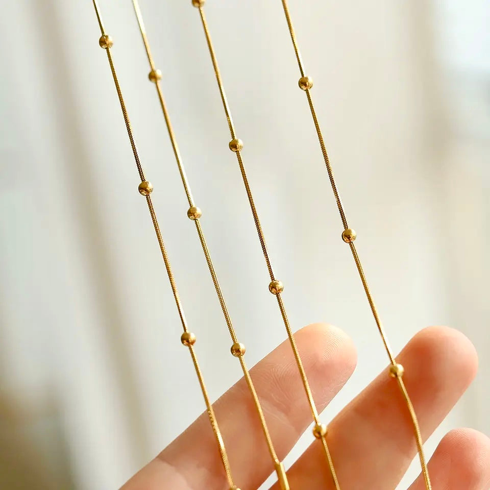 Amara 18K Gold Plated Beaded Chain Necklace