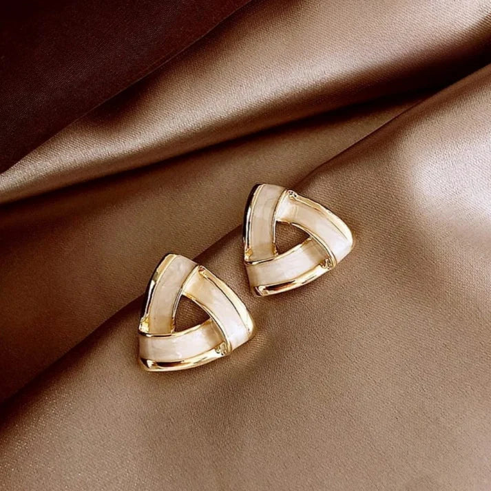 Geometric Triangular Stud Earrings