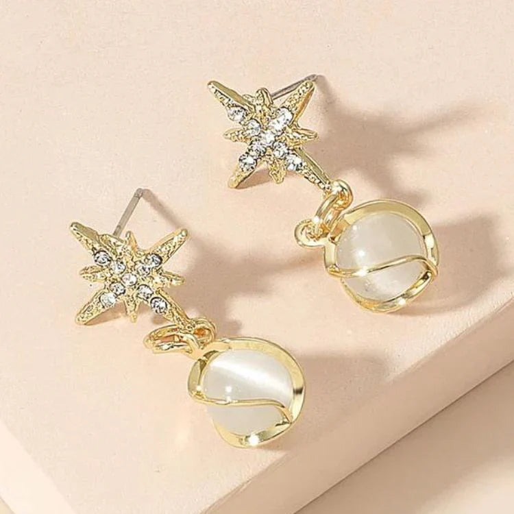 Gold Plated Contemporary Drop Earrings