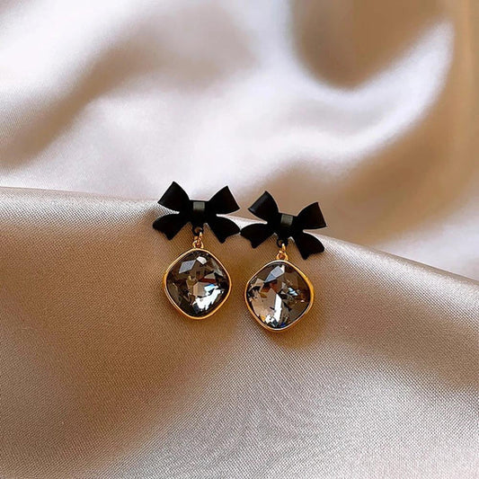 Black Bow Earrings