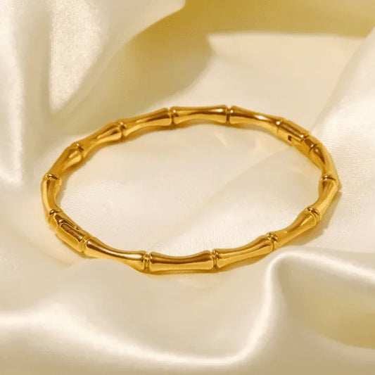 18K Gold Plated Bamboo Kada Bracelet
