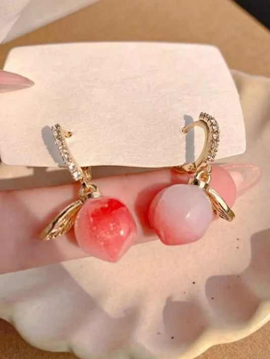 Peach Drop Earrings