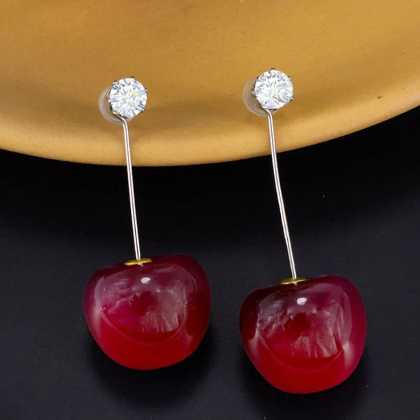 Cherry Long Drop Earrings
