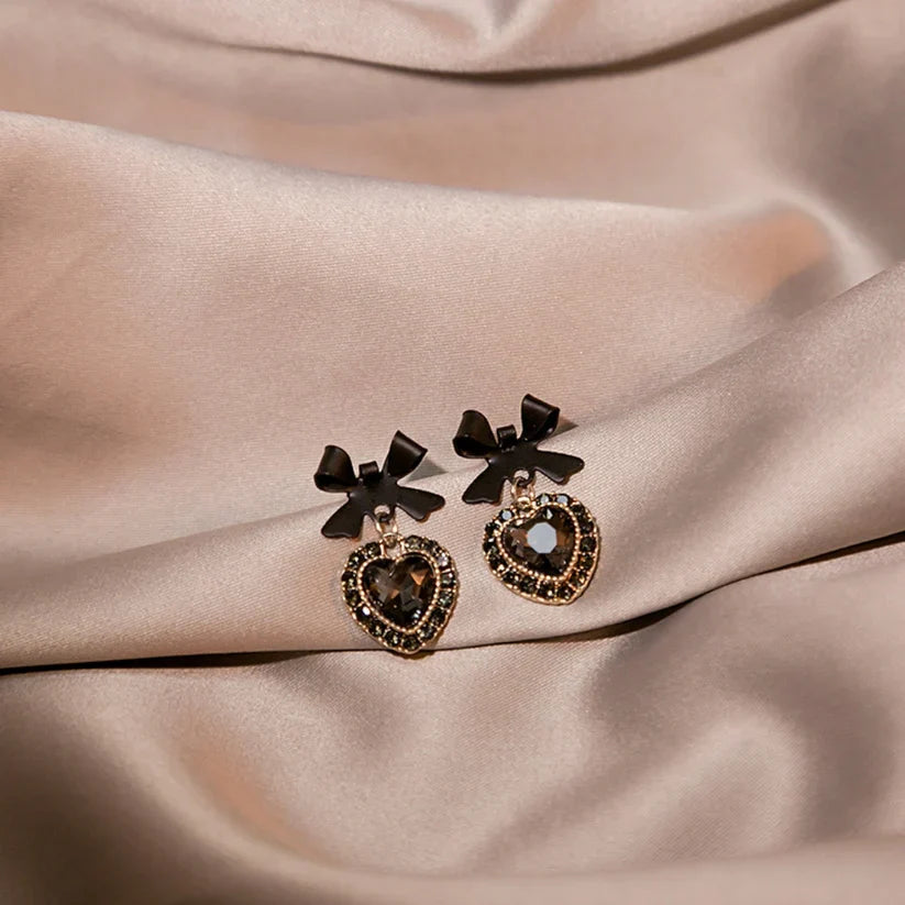 Bling Blogger Black Bow Earrings