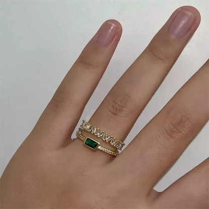 EMERALD RADIANCE 18K GOLD PLATED RING