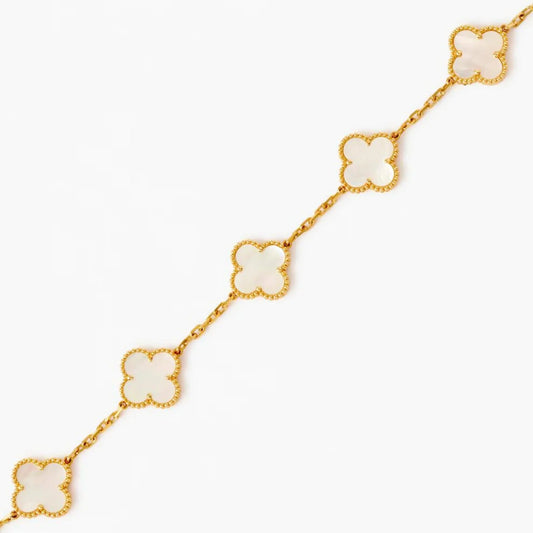 White Clover Stainless Steel Bracelet