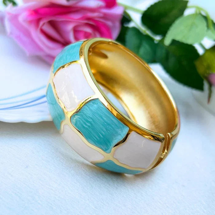 Ocean Mist Enamel Bangle Bracelet