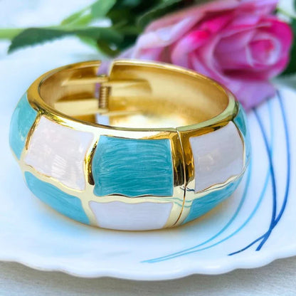 Ocean Mist Enamel Bangle Bracelet