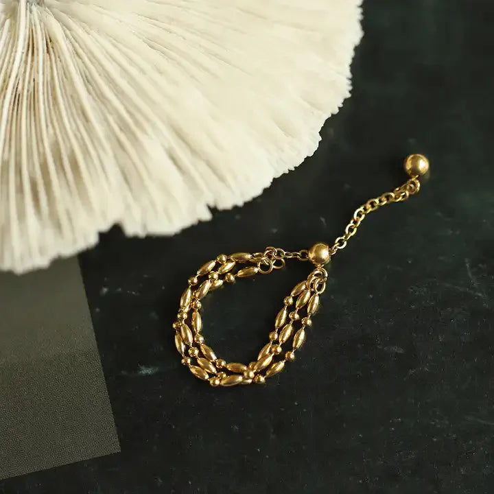 18K GOLD PLATED CHAIN RING