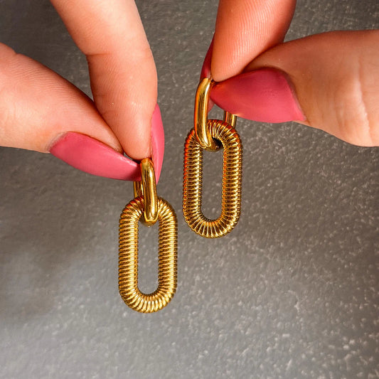 Link Up Gold Hoops Earrings