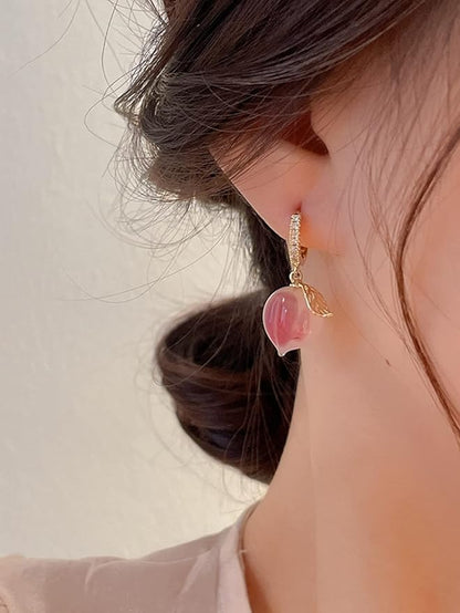 Peach Drop Earrings