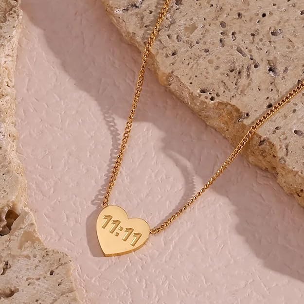 11:11 Heart 18k Gold Plated Necklace