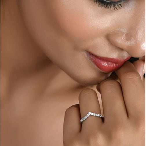 Silver-Plated AD-Studded Ring