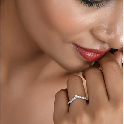 Silver-Plated AD-Studded Ring