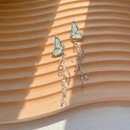 Butterfly Long Statement Earrings