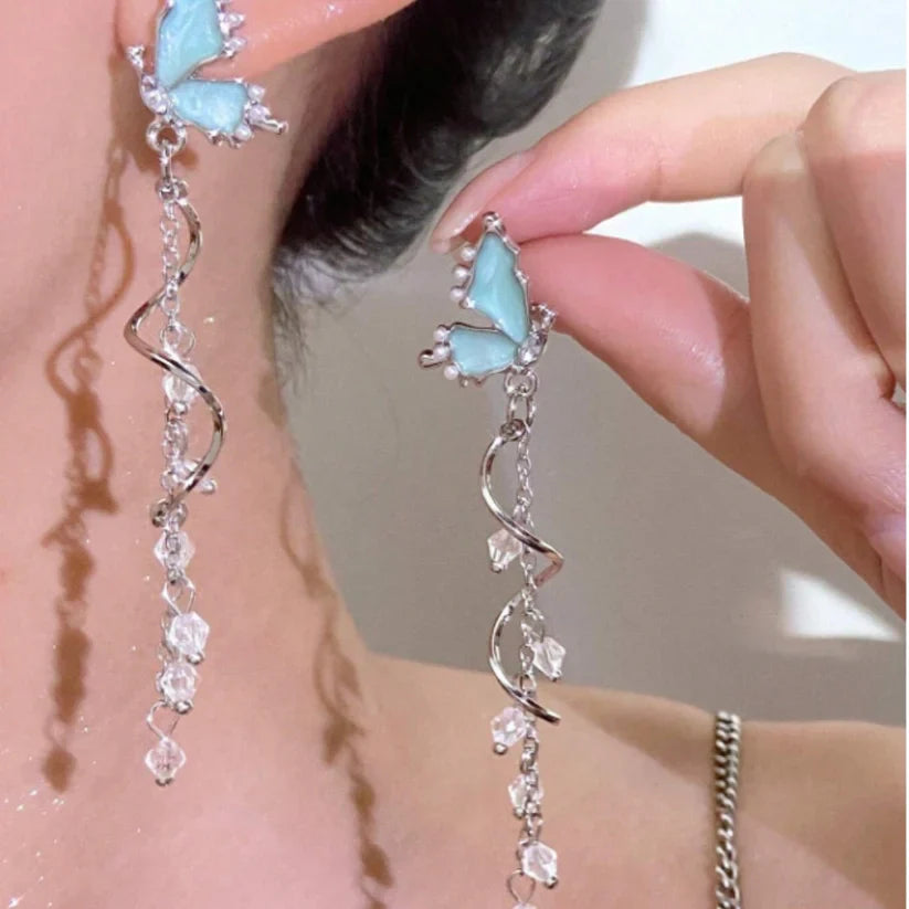 Butterfly Long Statement Earrings