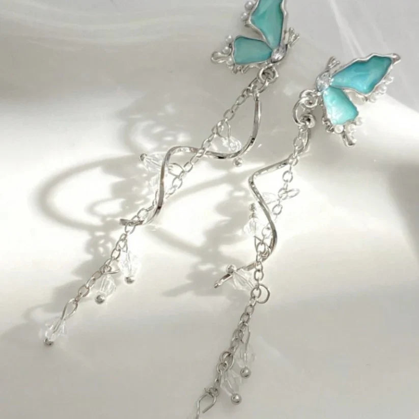 Butterfly Long Statement Earrings