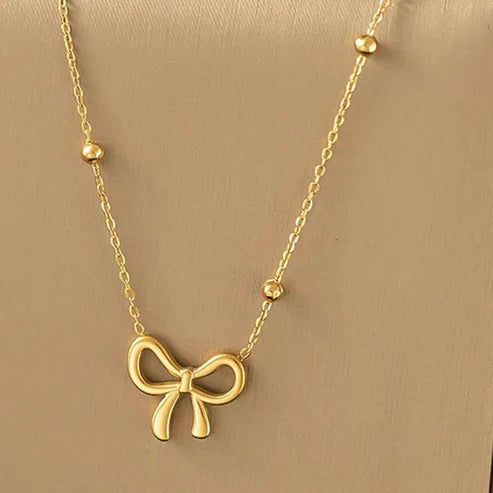 MINIMAL BOW 18K GOLD PLATED NECKLACE