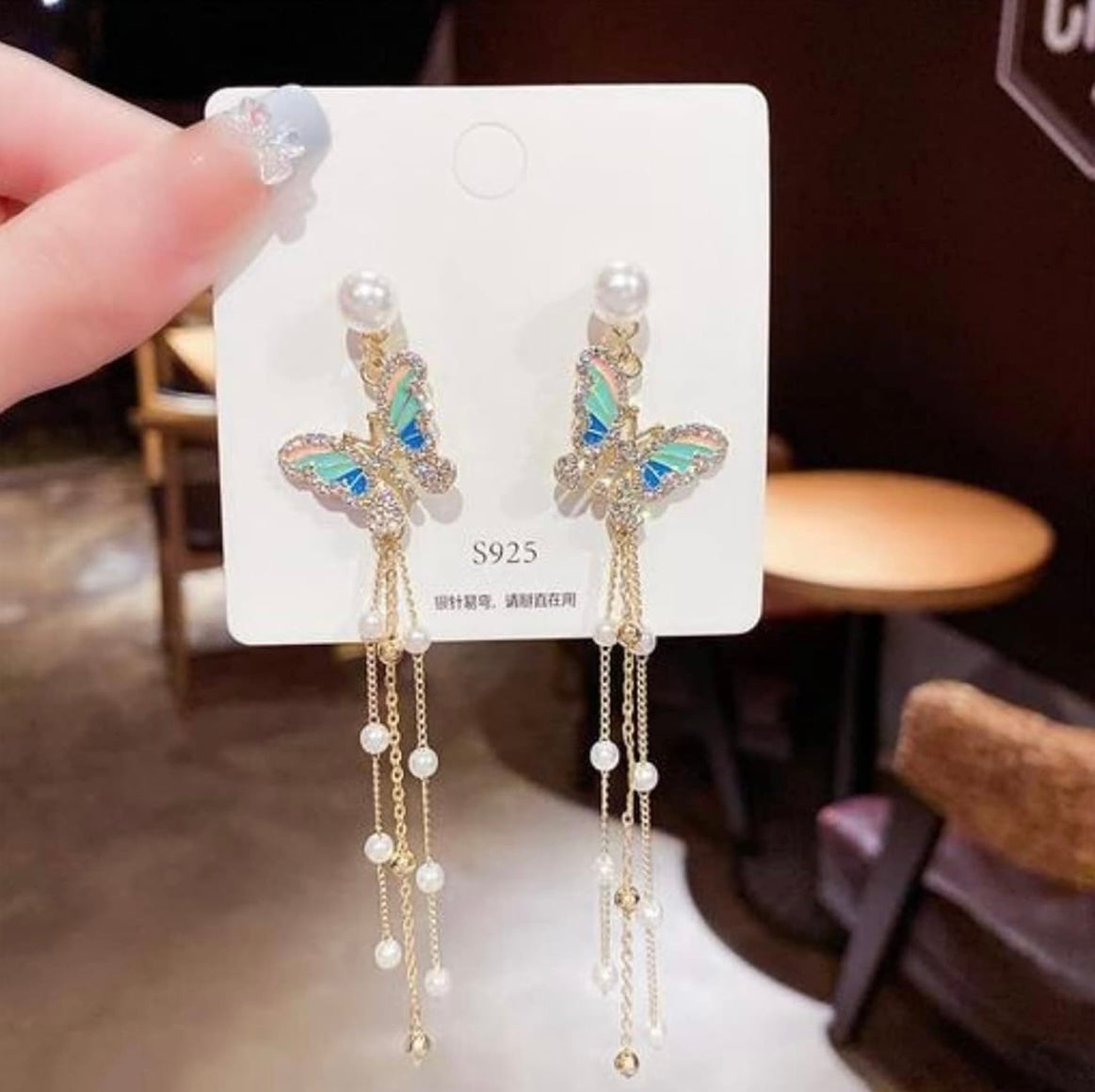 Butterfly Dangle Statement Earrings