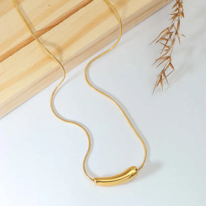 Gold Mini Curved Bar Necklace