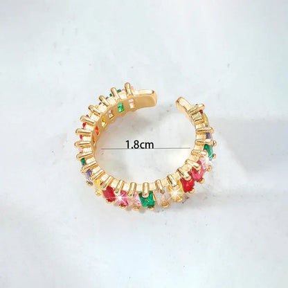 VINTAGE ELEGANCE GOLD PLATED ANTI TARNISH MULTI COLOR RING