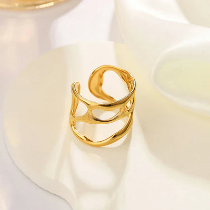 Golden Ripple Ring