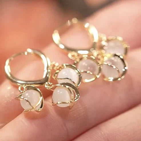 Crystal Opal Hoop Earrings