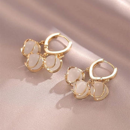 Crystal Opal Hoop Earrings