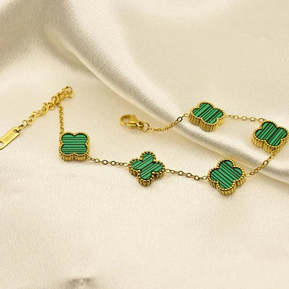 18K Green Clover Bracelet