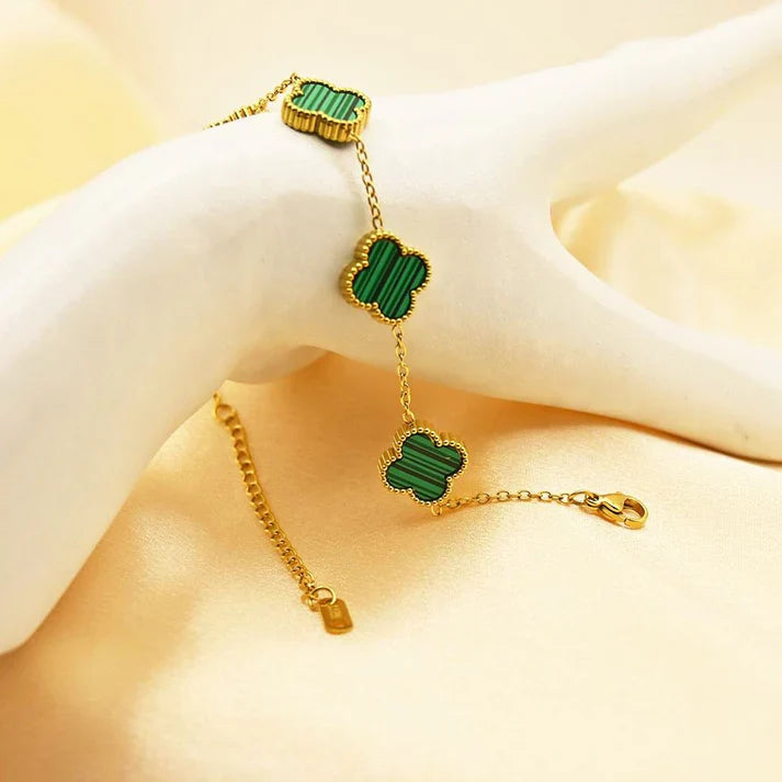 18K Green Clover Bracelet