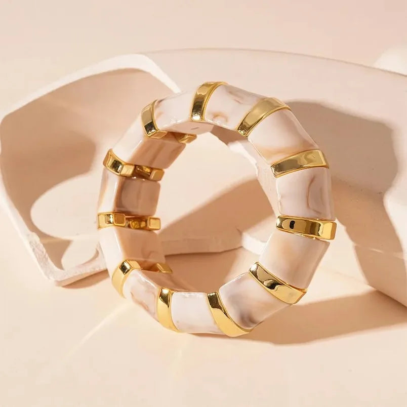 Retro Luxe Chunky Acrylic Bracelet Set