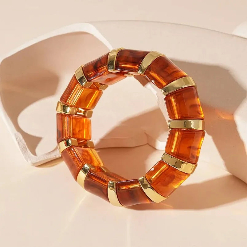 Retro Luxe Chunky Acrylic Bracelet Set