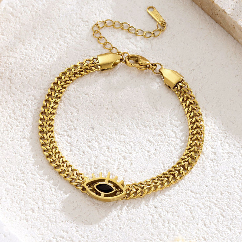 Evil Eye Wraparound 18K Gold Plated Bracelet