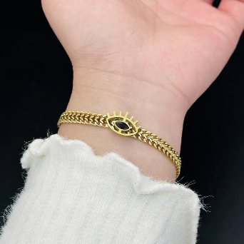 Evil Eye Wraparound 18K Gold Plated Bracelet