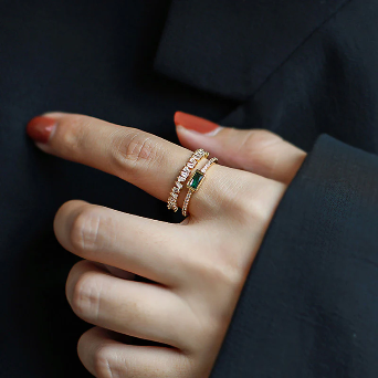 EMERALD RADIANCE 18K GOLD PLATED RING