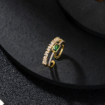 EMERALD RADIANCE 18K GOLD PLATED RING