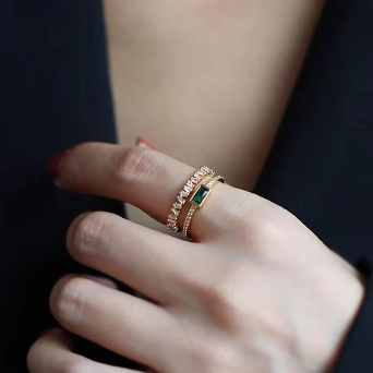 EMERALD RADIANCE 18K GOLD PLATED RING