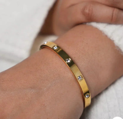 18K Gold Plated Studded Bracelet