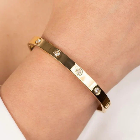 18K Gold Plated Studded Bracelet